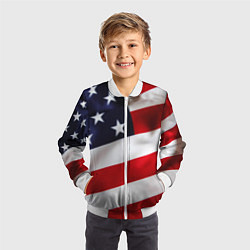 Бомбер детский США USA, цвет: 3D-белый — фото 2