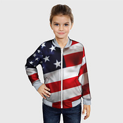 Бомбер детский США USA, цвет: 3D-серый — фото 2