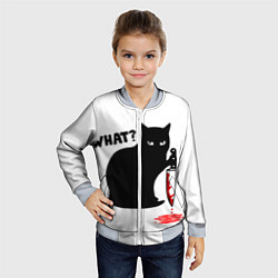 Бомбер детский What Cat, цвет: 3D-серый — фото 2