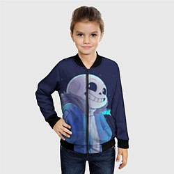 Бомбер детский UNDERTALE, цвет: 3D-черный — фото 2