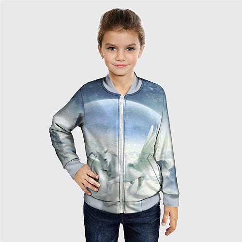 Детский бомбер Пегас / 3D-Серый – фото 4