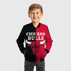 Бомбер детский Чикаго Буллз, цвет: 3D-черный — фото 2