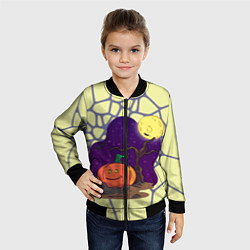 Бомбер детский Halloween Мозайка, цвет: 3D-черный — фото 2