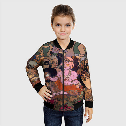 Детский бомбер BRING ME THE HORIZON ART / 3D-Черный – фото 4