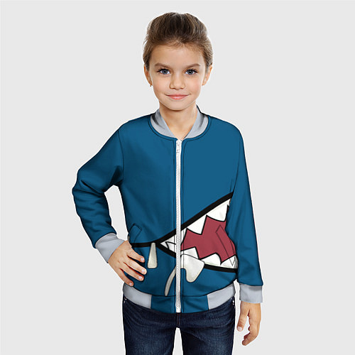 Детский бомбер Акула gawr gura / 3D-Серый – фото 4