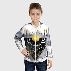 Бомбер детский Графит и золото: дерево жизни, цвет: 3D-белый — фото 2
