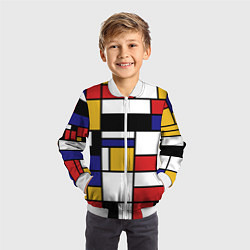 Бомбер детский Color blocking, цвет: 3D-белый — фото 2