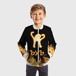 Бомбер детский Огненное ЪУЪ, цвет: 3D-белый — фото 2