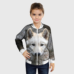 Бомбер детский Волк, цвет: 3D-белый — фото 2
