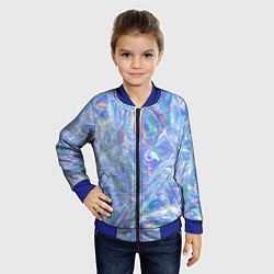 Бомбер детский 3d ice glitch, цвет: 3D-синий — фото 2