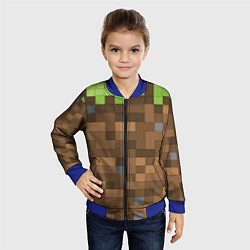 Бомбер детский Minecraft камуфляж, цвет: 3D-синий — фото 2