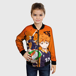 Бомбер детский ВОЛЕЙБОЛ!! HAIKYUU!!, цвет: 3D-черный — фото 2