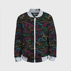 Бомбер детский Динозавры, цвет: 3D-серый