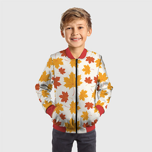 Детский бомбер Осень Autumn / 3D-Красный – фото 3