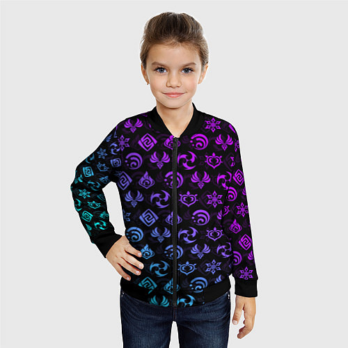 Детский бомбер GENSHIN IMPACT NEON / 3D-Черный – фото 4