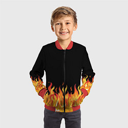 Бомбер детский ОГОНЬ И НИЧЕГО ЛИШНЕГО, цвет: 3D-красный — фото 2