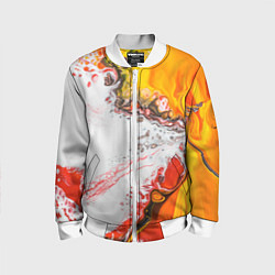 Бомбер детский Рисунок желтой краской, цвет: 3D-белый