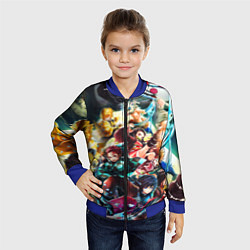 Бомбер детский КЛИНОК РАССЕКАЮЩИЙ ДЕМОНОВ ПЕРСОНАЖИ, цвет: 3D-синий — фото 2