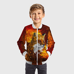 Бомбер детский Огненный Лис, цвет: 3D-белый — фото 2