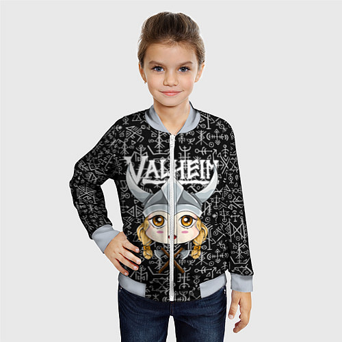 Детский бомбер Valheim Girl / 3D-Серый – фото 4