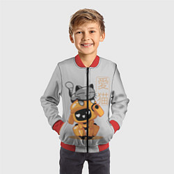 Бомбер детский Cat and Robot ЛСР, цвет: 3D-красный — фото 2