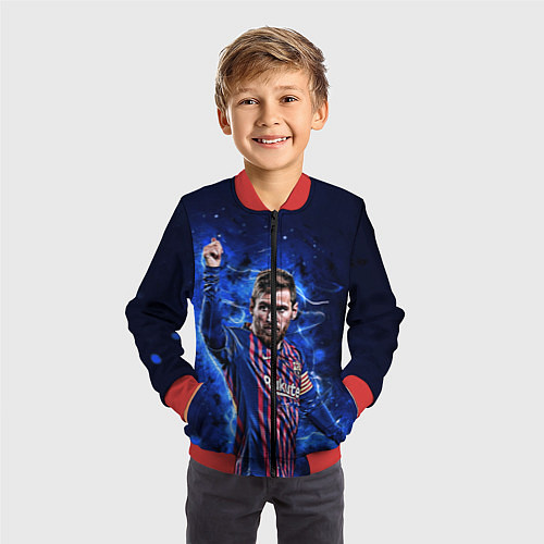 Детский бомбер Lionel Messi Barcelona 10 / 3D-Красный – фото 3
