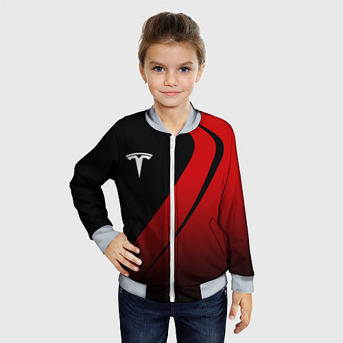 Детский бомбер TESLA MOTORS ТЕСЛА / 3D-Серый – фото 4