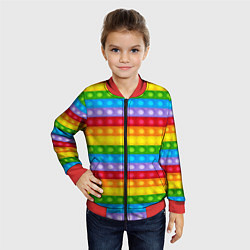 Бомбер детский Pop It, цвет: 3D-красный — фото 2