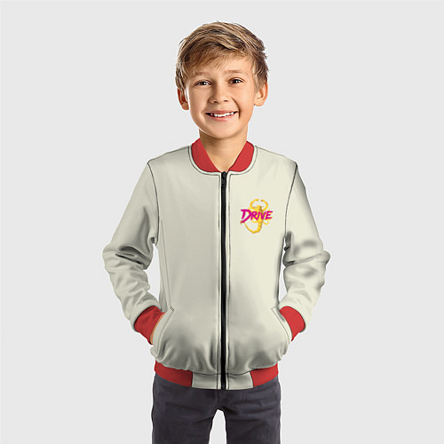 Детский бомбер Drive - Скорпион Спина / 3D-Красный – фото 3