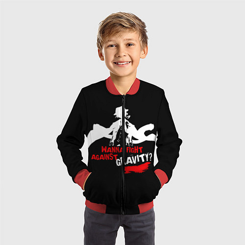 Детский бомбер Чуя Накахара бродячие псы / 3D-Красный – фото 3