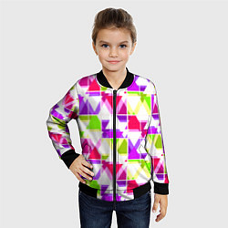 Бомбер детский Абстрактный яркий узор, цвет: 3D-черный — фото 2