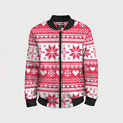 Бомбер детский Новогодний уют, цвет: 3D-черный