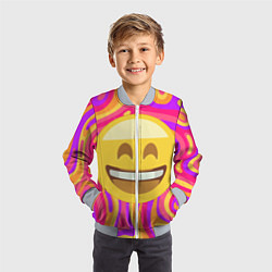 Бомбер детский Абстракция позитив Красочный и яркий принт, цвет: 3D-серый — фото 2