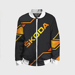 Бомбер детский Skoda Gold Шкода, цвет: 3D-белый