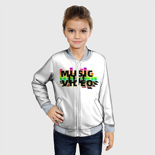 Детский бомбер Merch - DJ MUSICVIDEO / 3D-Серый – фото 4