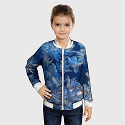 Бомбер детский Снежинки макро snowflakes macro, цвет: 3D-белый — фото 2