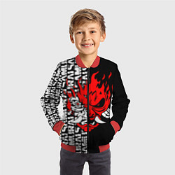 Бомбер детский CYBERPUNK 2077: SAMURAI, цвет: 3D-красный — фото 2