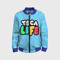 Бомбер детский Toca Life: Logo, цвет: 3D-синий