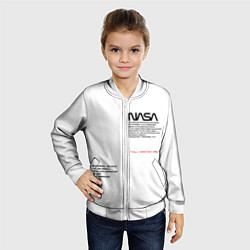Бомбер детский NASA БЕЛАЯ ФОРМА, цвет: 3D-белый — фото 2