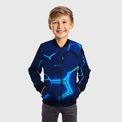 Бомбер детский 3D ПЛИТЫ NEON STEEL НЕОНОВЫЕ ПЛИТЫ, цвет: 3D-черный — фото 2