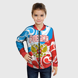 Бомбер детский Россия! Герб, цвет: 3D-красный — фото 2