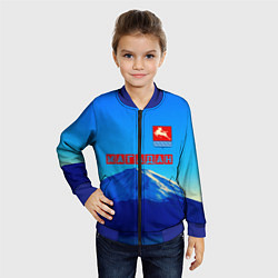 Бомбер детский Магадан герб, цвет: 3D-синий — фото 2