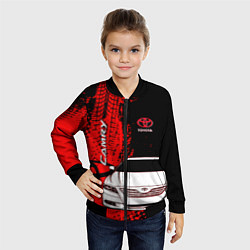 Бомбер детский Camry Toyota glitch, цвет: 3D-черный — фото 2