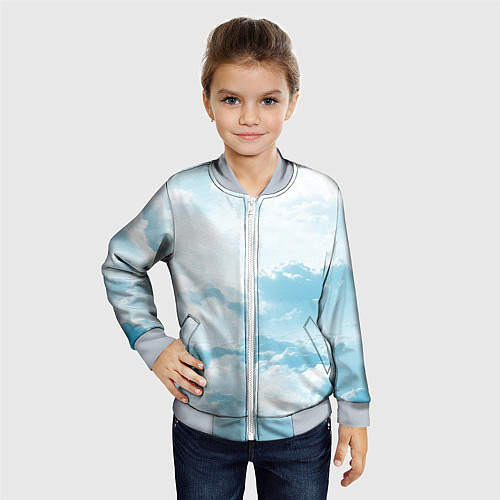 Детский бомбер Плотные облака / 3D-Серый – фото 4