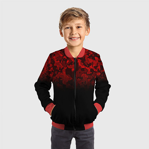 Детский бомбер BLACK RED CAMO RED MILLITARY / 3D-Красный – фото 3