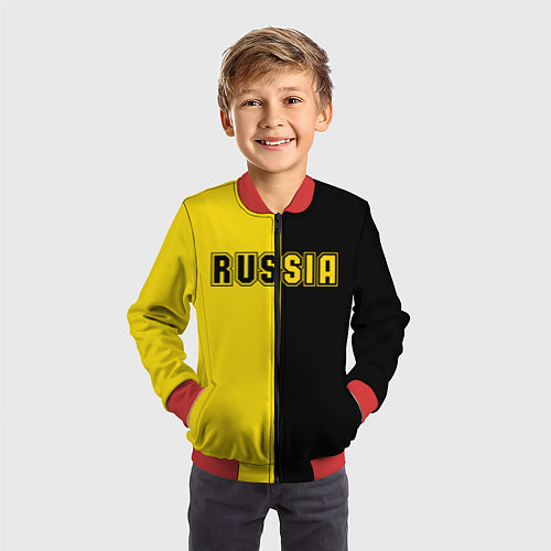 Детский бомбер Россия черно желтое RUSSIA - BORUSSIA / 3D-Красный – фото 3