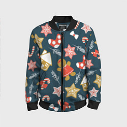 Бомбер детский Merry Christmas!!!, цвет: 3D-черный