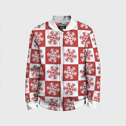 Детский бомбер Шахматные Снежинки