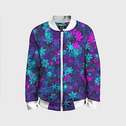 Детский бомбер Неоновые снежинки