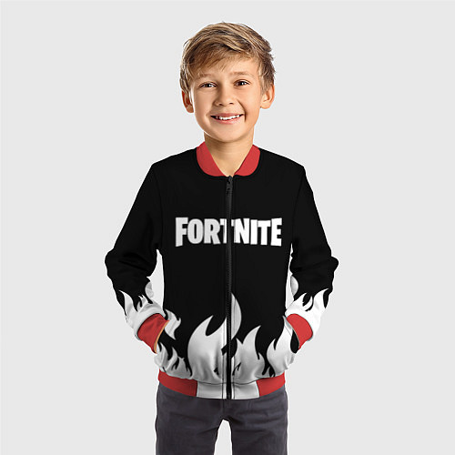 Детский бомбер Fortnite Огонь / 3D-Красный – фото 3